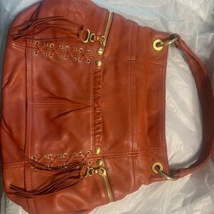 B Makowsky Burnt Orange Leather Purse